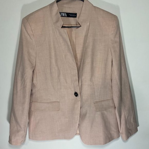Zara | Jackets & Coats | Zara Pale Pink Blazer | Poshmark